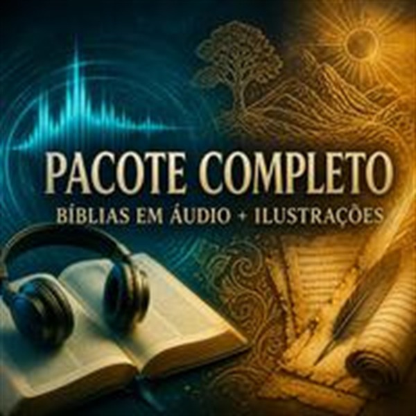 Capa do Pacote Completo de Bíblias em Áudio e Ilustrações